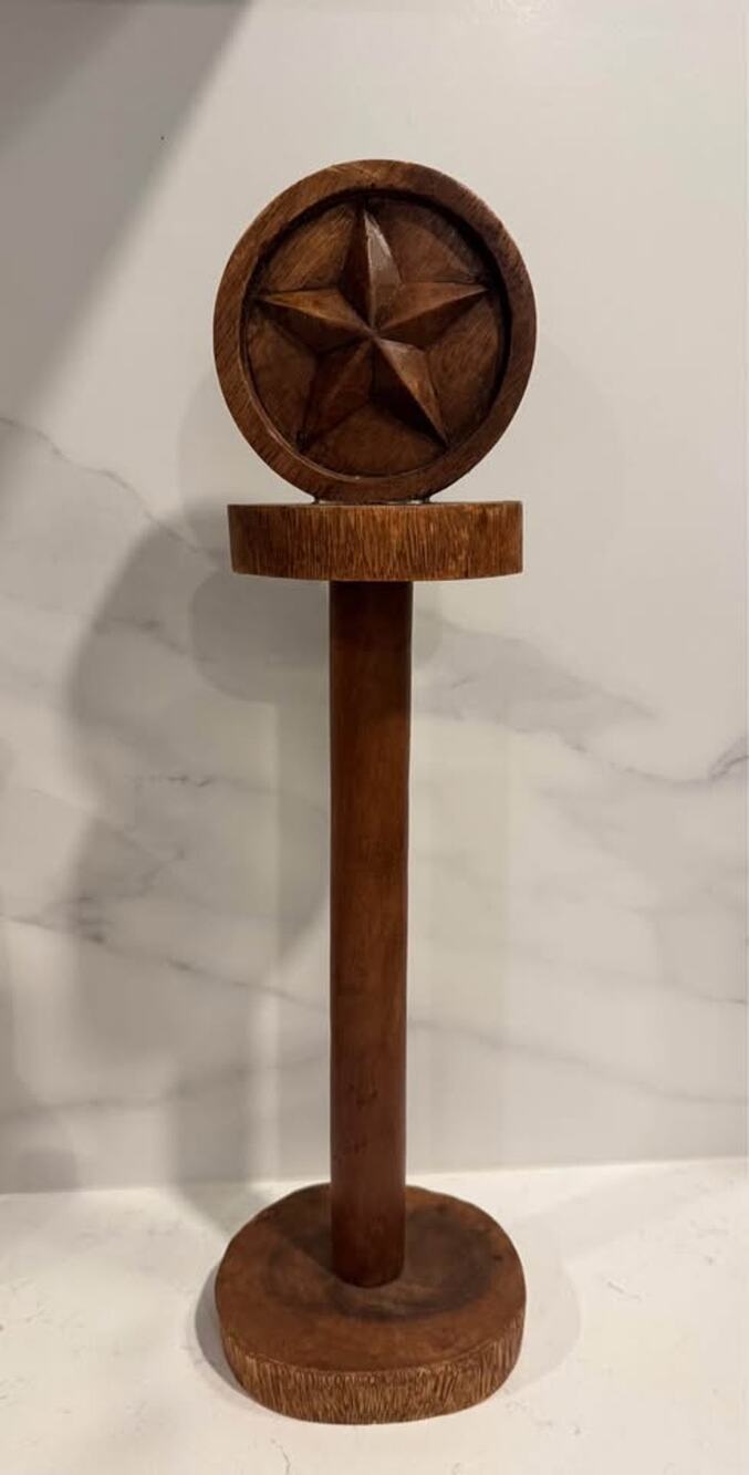 Texas Rustic Star Solid Wood Handcrafted Paper Towel Holder